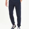 Slim Fit Navy Marl Cuffed Winter Joggers For Men
