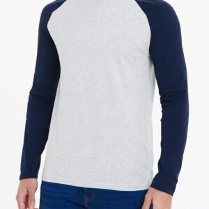 Long Sleeve Raglan T-Shirt Gray Melange