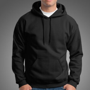 Black Color Export Quality 100% Cotton Hoodie For Men