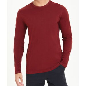 Basic Long Sleeve Crew Neck Maroon Colour T-Shirt For Men's