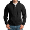 Men's Basic Long Sleeve Full Zip Black Hoodies