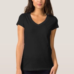 Girls Full Sleeve V-Neck T- Shirt in Black Colour