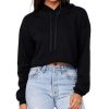 Women crop hoodie Black