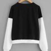 Black Color Sweatshirt With White Sleeves