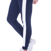 Women Navy Cuff Summer White Stripe Joggers Pant