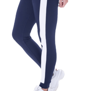 Women Navy Cuff Summer White Stripe Joggers Pant